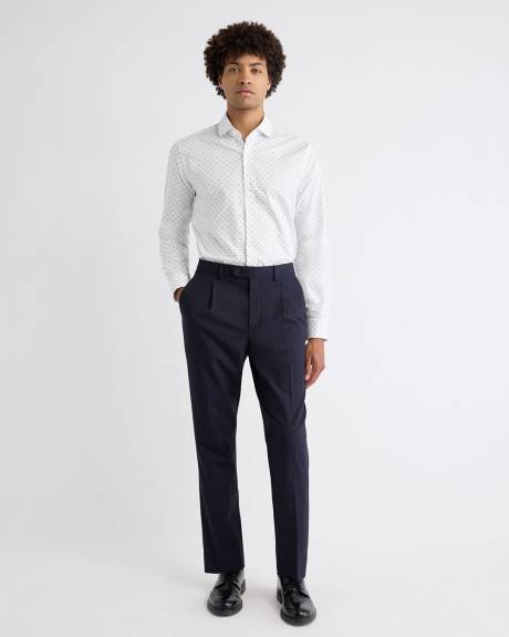 Chemise Habillée Blanche à Coupe Ajustée à Motif Géométrique