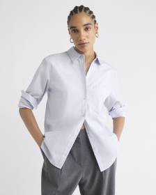 Long-Sleeve Buttoned-Down Poplin Blouse
