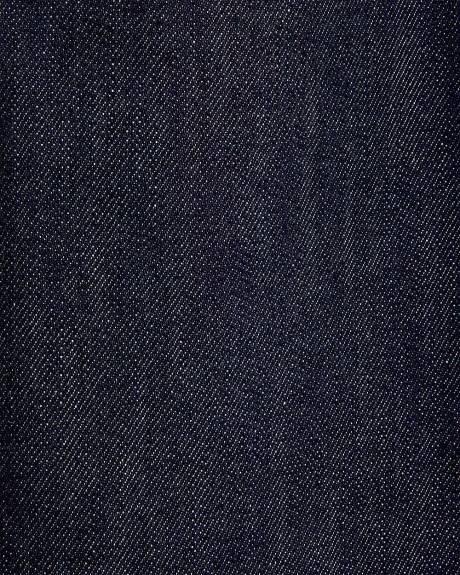 Jeans à Jambe Droite à Délavé Foncé