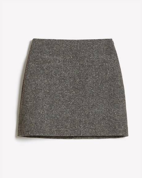 Tweed A-Line Mini Skirt