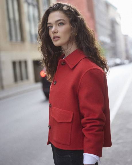 Wool-Blend Double-Face Worker Jacket