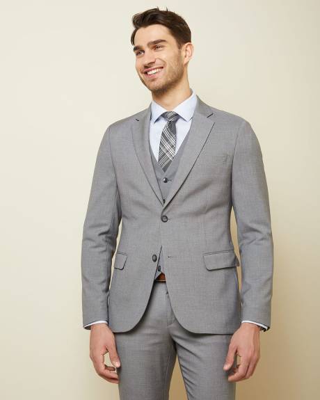 Essential Slim Fit stretch light grey suit Blazer - Short