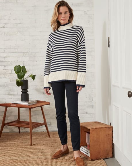 Relaxed Mock-Neck Knit Tunic