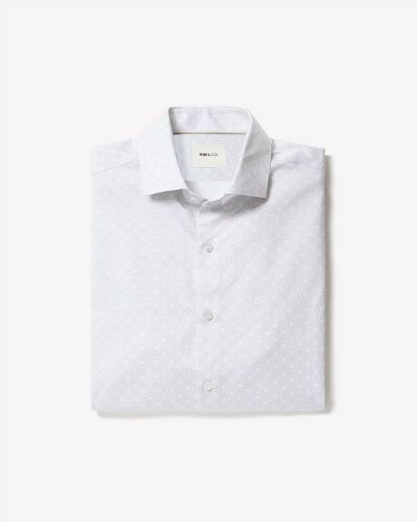 Chemise Habill&eacute;e &agrave; Coupe Ajust&eacute;e &agrave; Micro Imprim&eacute; G&eacute;om&eacute;trique