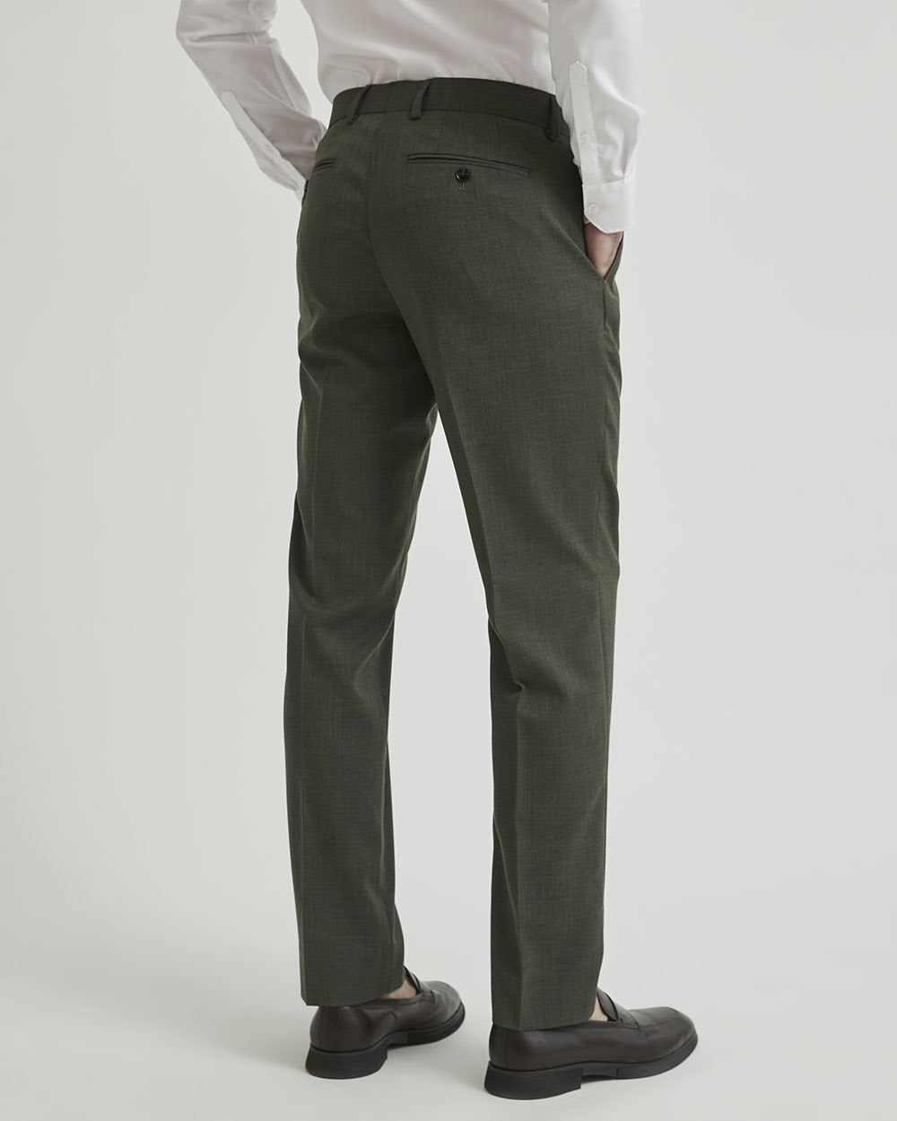 Slim Fit Suit Pants - Dark gray-green - Men