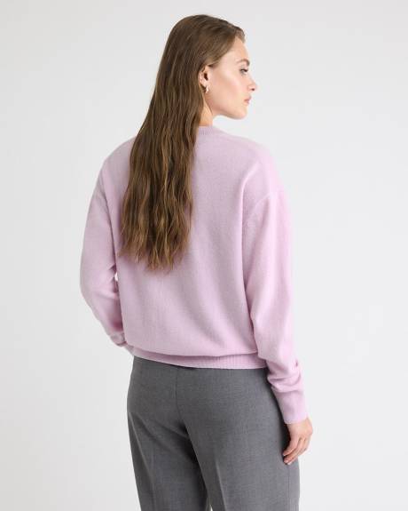 Merino Wool V-Neck Drop Shoulder Sweater