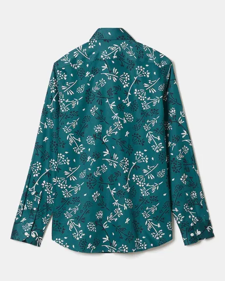 Tailored Fit Bold Foliage Print Dress Shirt