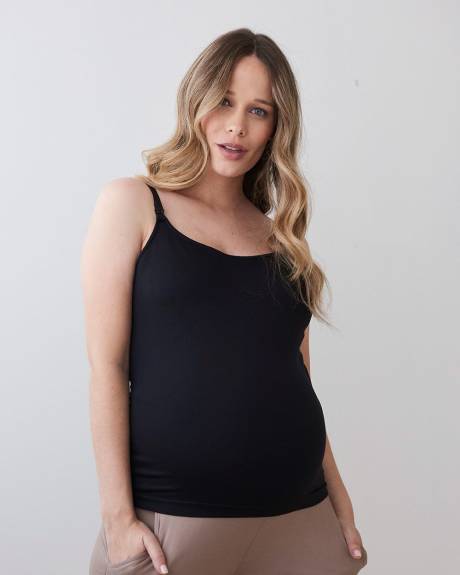 Seamless Scoop-Neck Nursing Cami - Thyme Maternity