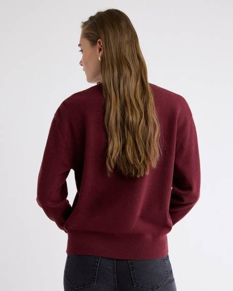 Merino Wool V-Neck Drop Shoulder Sweater
