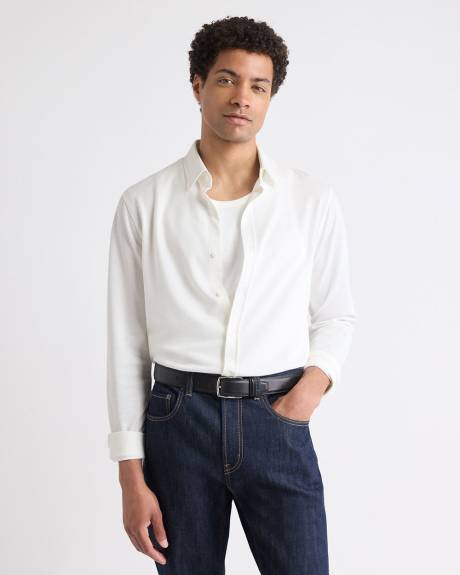 Chemise &agrave; Manches Longues en Tricot Piqu&eacute;