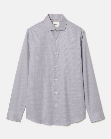 Chemise Habill&eacute;e &agrave; Coupe &Eacute;troite en Dobby &agrave; Deux Tons