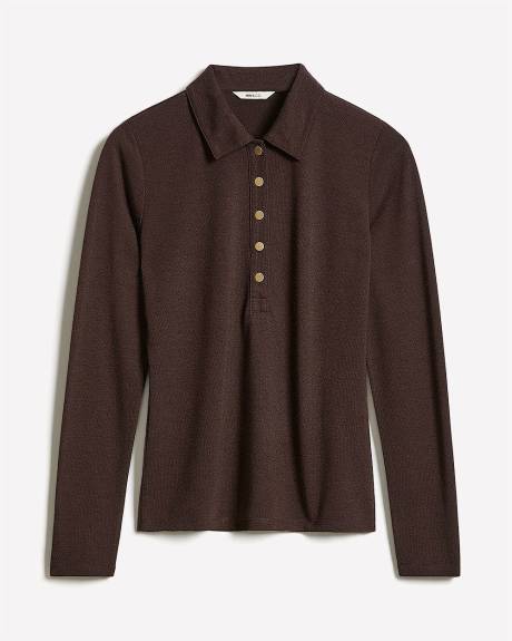 Polo Ajusté à Manches Longues