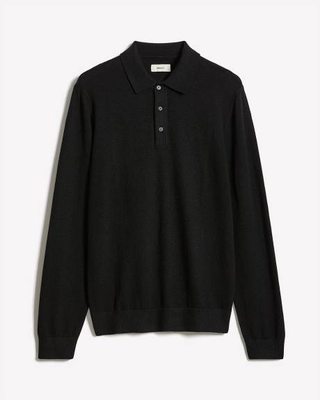 Long-Sleeve Polo Sweater