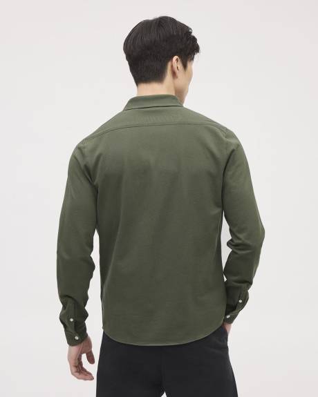 Chemise &agrave; Manches Longues en Coton Piqu&eacute;