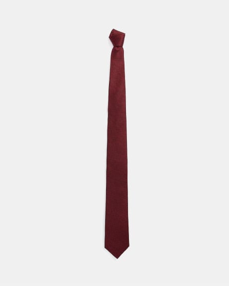 Regular Textured Burgundy Tie
