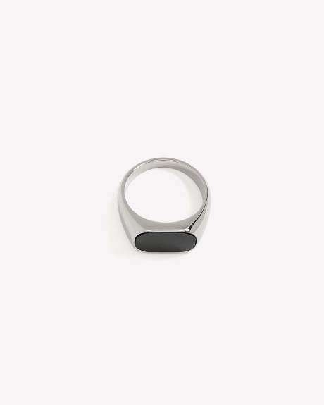 Signet Ring with Black Stone