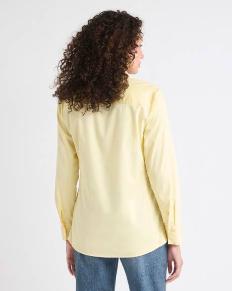 Long-Sleeve Buttoned-Down Poplin Blouse