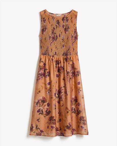 Robe Midi Texturée Sans Manches