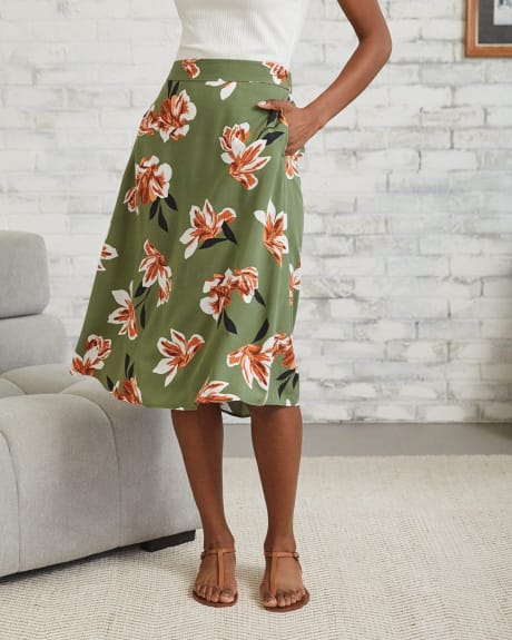 Flare Midi Floral Skirt - 29''