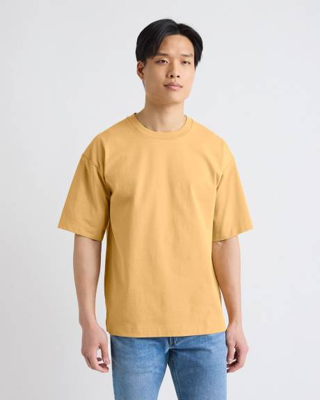 T-Shirt Ample à Manches Courtes et Col Rond