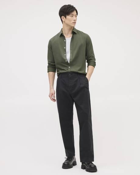 Chemise &agrave; Manches Longues en Coton Piqu&eacute;