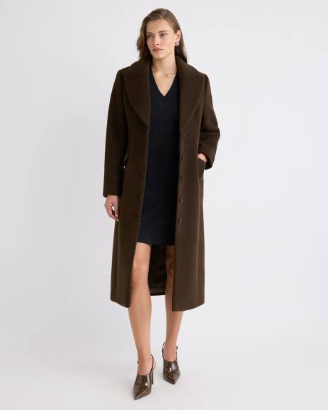 Wool-Cashmere Blend Long Hourglass Coat