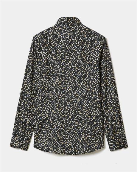 Chemise Habill&eacute;e &agrave; Coupe &Eacute;troite avec Motif Floral