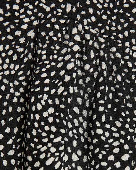 Silky Crepe Long-Sleeve Buttoned-Down Blouse