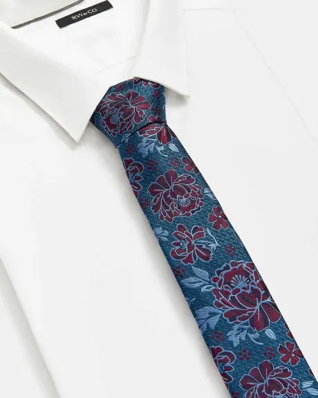 Cravate Régulière à Motif Floral