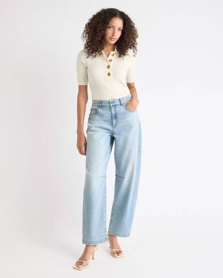 Mid-Rise Barrel Jeans