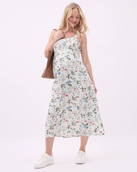 Sleeveless Midi Dress with Smocked Top - Thyme Maternity