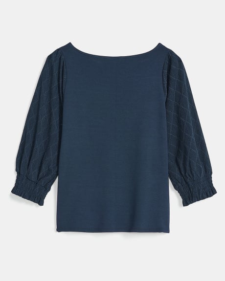 Lace Sleeve Mixed Media T-Shirt