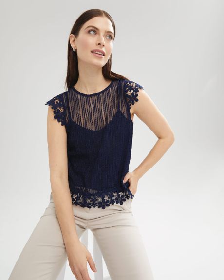Lace Top with Flowery Details