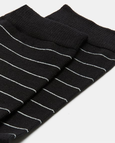 Black and White Striped Crew Socks