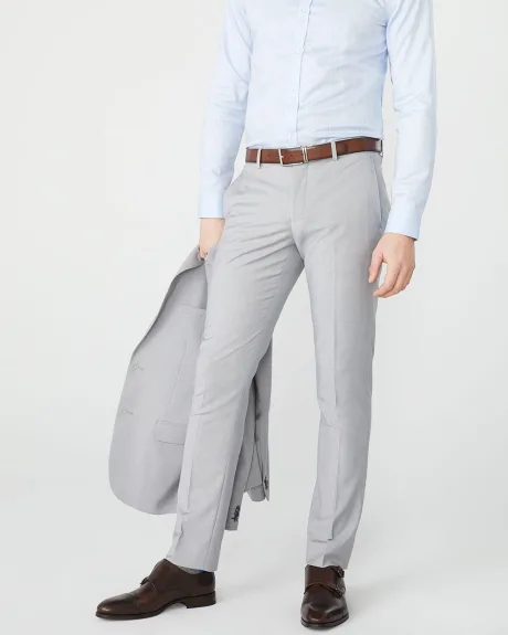 Pantalon de complet Essentiel extensible Coupe étroite Gris pâle chiné - Long