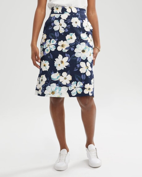 High-Waisted Flowery Flare Skirt