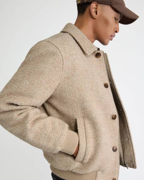 Wool-Blend Bomber Jacket