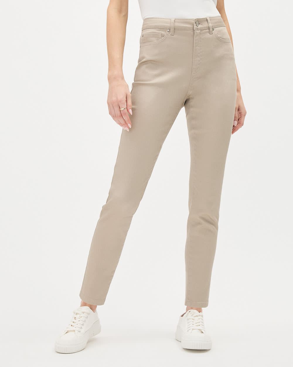 Solid High-Rise Natalie Ankle Jegging