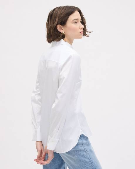 Long-Sleeve Buttoned-Down Poplin Blouse