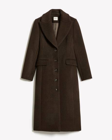 Wool-Cashmere Blend Long Hourglass Coat