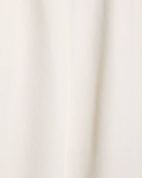 Mid-Rise Wide-Leg Cream Jeans