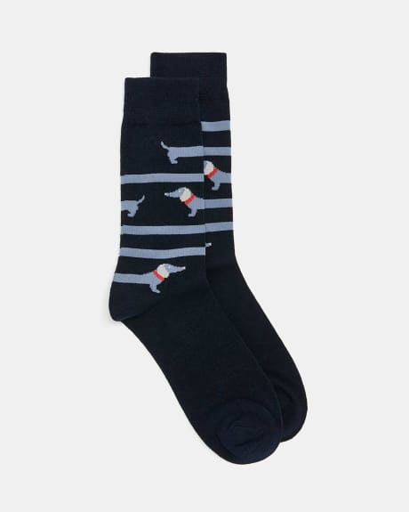 Striped Dachshund Socks