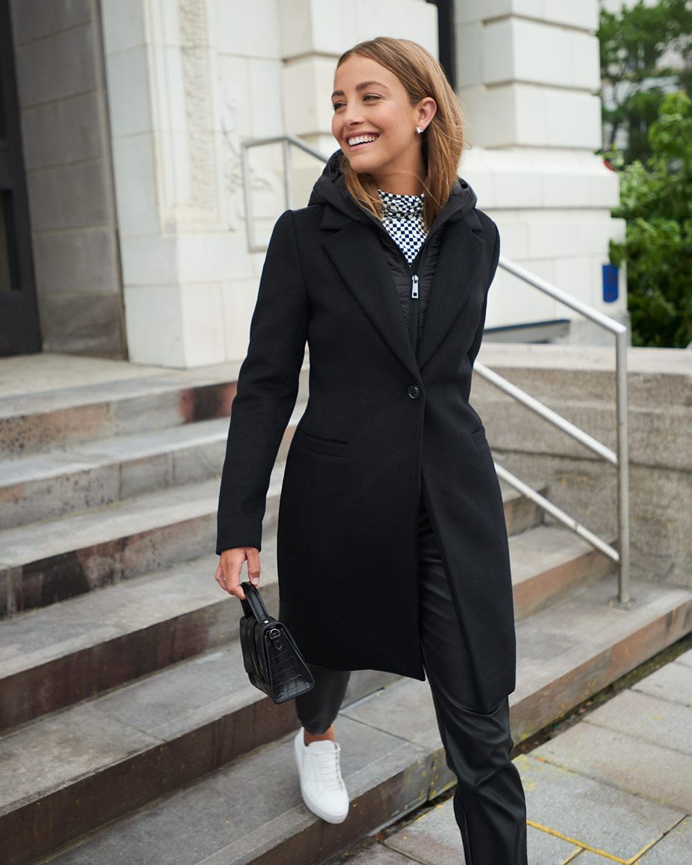 Classic Wool Coat with Quilted Back