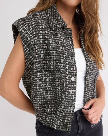 Veste Aviateur en Tricot Bouclé