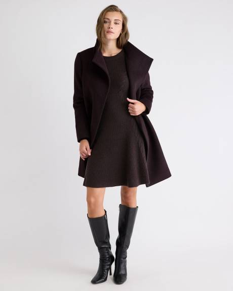 Long-Sleeve Crew-Neck Mini Sweater Dress