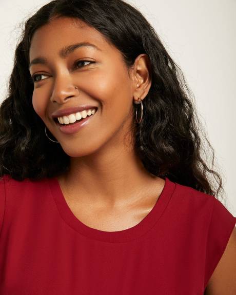 Solid Cap Sleeve Blouse