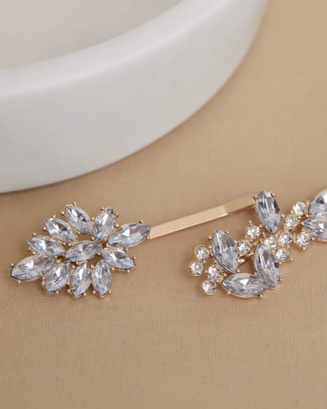 Hair Clips with Rhinestones, Set of 2