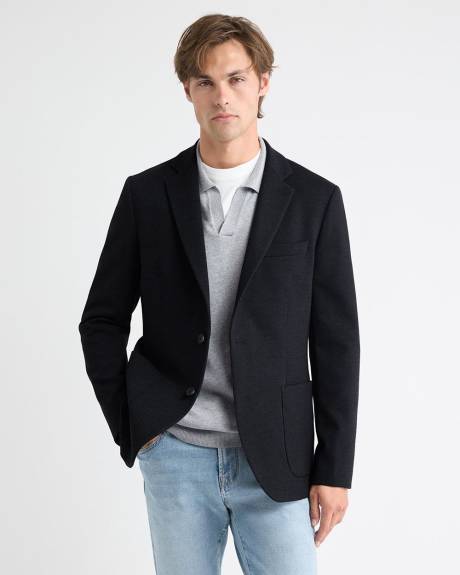 Slim-Fit Textured Knit Blazer