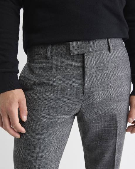 Slim-Fit Charcoal Checkered Suit Pant