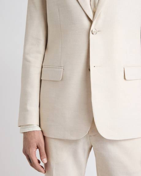 Slim Fit Stretch Linen Blazer